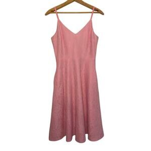 Lulus Pink Floral V Neck Tank Fit and Flare Dress Y2K Formal Wedding Gown Small